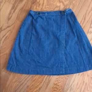 Wrap A-Line Denim Skirt